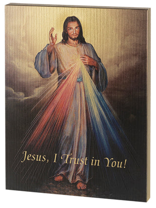 Divine Mercy Large Gold Embossed Plaque