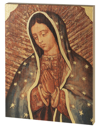 Our Lady Of Guadalupe Bust Large Gold Embossed Plaque