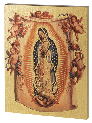 Our Lady Of Guadalupe Large Gold Embossed Plaque