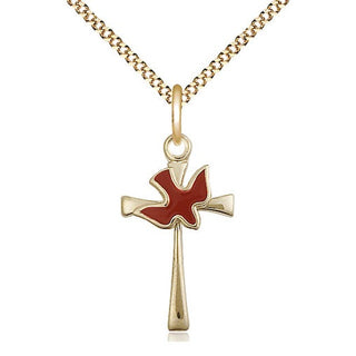 14kt Gold Filled Cross / Holy Spirit Medal Catholic Jewelry