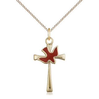 14kt Gold Filled Cross / Holy Spirit Medal Catholic Jewelry