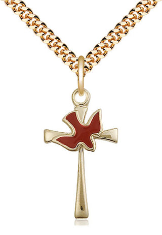 14kt Gold Filled Cross / Holy Spirit Medal Catholic Jewelry