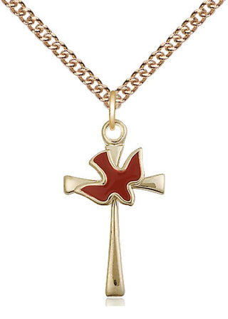 14kt Gold Filled Cross / Holy Spirit Medal Catholic Jewelry