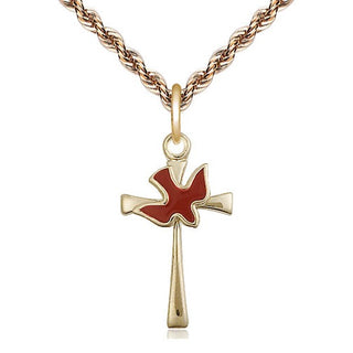 14kt Gold Filled Cross / Holy Spirit Medal Catholic Jewelry