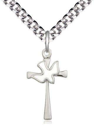 Sterling Silver Cross / Holy Spirit Medal Catholic Jewelry