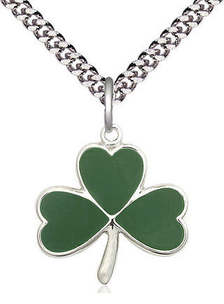Sterling Silver Shamrock Medal Religious Jewelry