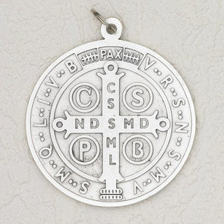 4 inch Silver St Benedict Door Pendant