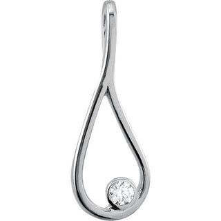 14K White .06 CTW Natural Diamond The Tears of Christ Galilee