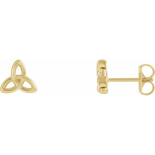 14K Yellow Celtic-Inspired Trinity Earrings