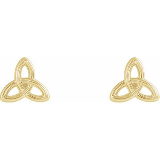 14K Yellow Celtic-Inspired Trinity Earrings