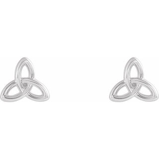 Platinum Celtic-Inspired Trinity Earrings