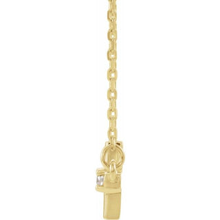14K Yellow .03 CTW Natural Diamond Sideways Cross 16-18" Necklace