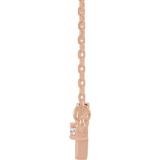 14K Rose .03 CTW Natural Diamond Sideways Cross 16-18" Necklace
