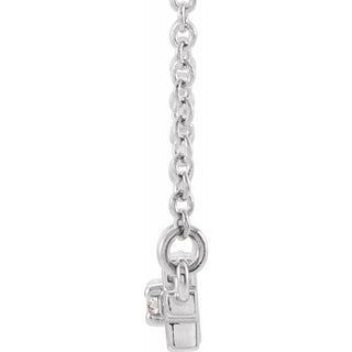 14K White .05 CTW Natural Diamond Sideways Cross Bar 18" Necklace  