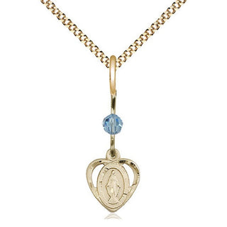 14kt Gold Filled Miraculous Medal with an Amethyst bead Religious and Catholic Jewelry