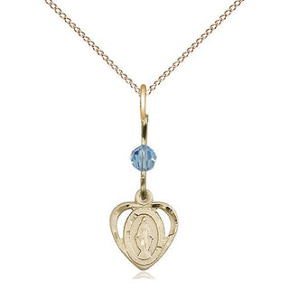 14kt Gold Filled Miraculous Medal with an Amethyst bead Religious and Catholic Jewelry