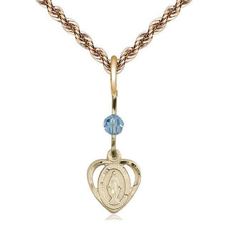 14kt Gold Filled Miraculous Medal with an Amethyst bead Religious and Catholic Jewelry