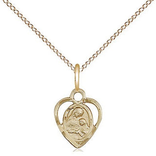 14kt Gold Filled Saint Ann Medal Religious and Catholic Jewelry Engraved Catholic Saint Jewelry