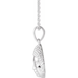 Platinum Meditation Buddha 16-18" Necklace	