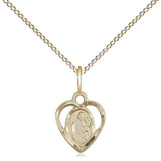 14kt Gold Saint Joseph Medal Engraved Catholic Saint Jewelry