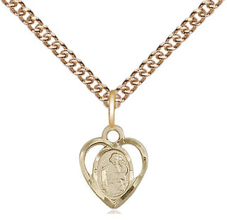 14kt Gold Saint Joseph Medal Engraved Catholic Saint Jewelry