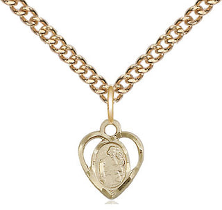 14kt Gold Saint Joseph Medal Engraved Catholic Saint Jewelry