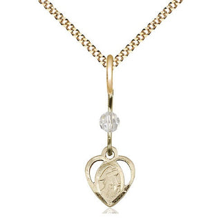 14kt Gold Filled Guardian Angel Medal | Crystal bead Religious and Catholic Jewelry Engraved Catholic Saint Jewelry