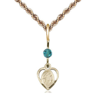 14kt Gold Filled Guardian Angel Medal | Zircon bead Religious and Catholic Jewelry Engraved Catholic Saint Jewelry