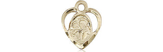 14kt Gold Saint Anthony of Padua Medal Engraved Catholic Saint Jewelry