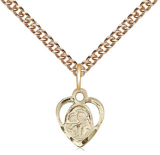 14kt Gold Saint Anthony of Padua Medal Engraved Catholic Saint Jewelry
