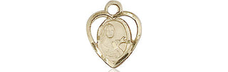14kt Gold Filled Saint Theresa Medal Engraved Catholic Saint Jewelry