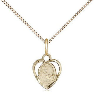 14kt Gold Filled Saint Theresa Medal Religious and Catholic Jewelry Engraved Catholic Saint Jewelry