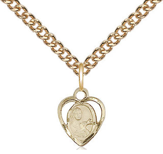 14kt Gold Filled Saint Theresa Medal Religious and Catholic Jewelry Engraved Catholic Saint Jewelry