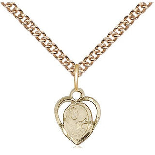 14kt Gold Saint Theresa Medal Engraved Catholic Saint Jewelry