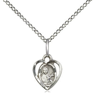 Sterling Silver Saint Theresa Medal Religious and Catholic Jewelry Engraved Catholic Saint Jewelry