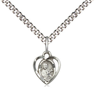 Sterling Silver Saint Theresa Medal Religious and Catholic Jewelry Engraved Catholic Saint Jewelry