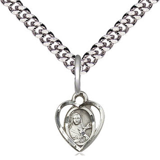 Sterling Silver Saint Theresa Medal Religious and Catholic Jewelry Engraved Catholic Saint Jewelry