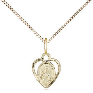 14kt Gold Filled Our Lady of Perpetual Help Medal Religious and Catholic Jewelry Engraved Catholic Saint Jewelry