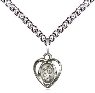 Sterling Silver Our Lady of Perpetual Help Medal Religious and Catholic Jewelry Engraved Catholic Saint Jewelry