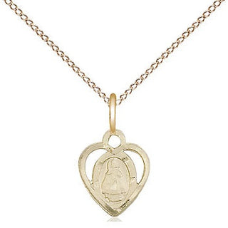 14kt Gold Infant Medal Engraved Catholic Saint Jewelry