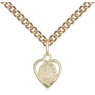 14kt Gold Infant Medal Engraved Catholic Saint Jewelry
