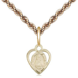 14kt Gold Infant Medal Engraved Catholic Saint Jewelry