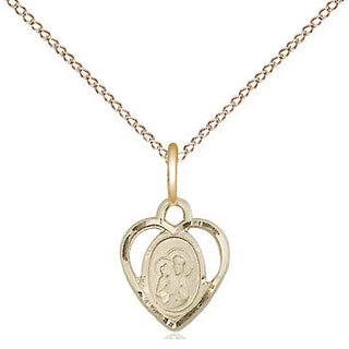 14kt Gold Filled Saint Ann Medal Religious and Catholic Jewelry Engraved Catholic Saint Jewelry