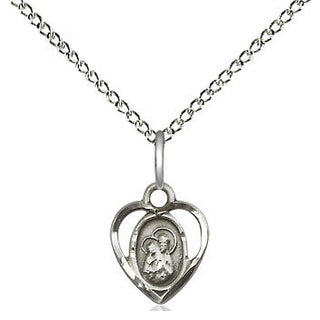 Sterling Silver Saint Ann Medal Religious and Catholic Jewelry Engraved Catholic Saint Jewelry