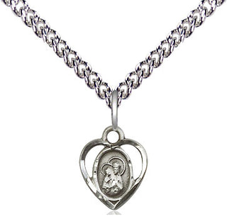 Sterling Silver Saint Ann Medal Religious and Catholic Jewelry Engraved Catholic Saint Jewelry