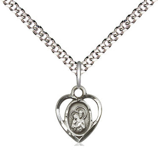 Sterling Silver Saint Ann Medal Religious and Catholic Jewelry Engraved Catholic Saint Jewelry