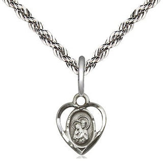 Sterling Silver Saint Ann Medal Religious and Catholic Jewelry Engraved Catholic Saint Jewelry