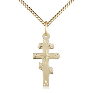 14kt Gold Filled Greek Orthodox Cross Medal Catholic Jewelry