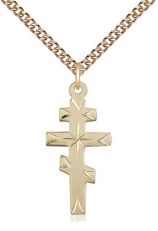 14kt Gold Filled Greek Orthodox Cross Medal Catholic Jewelry