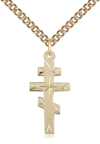 14kt Gold Filled Greek Orthodox Cross Medal Catholic Jewelry
